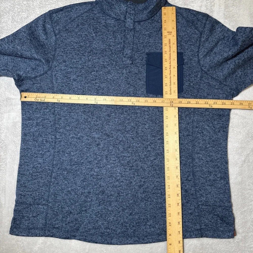 Woolrich Sweater Mens‎ XL Blue Quarter Snap Pullover Fleece Outdoor Warm Pocket